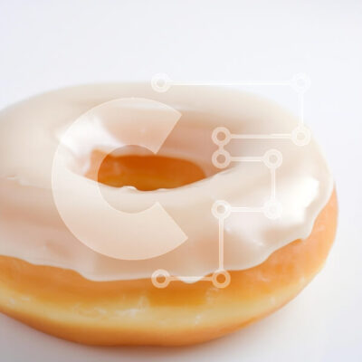 Intra Συλλεκτικό Ξύλινο Παζλ Plywood  4mm - Γυαλισμένο ντόνατ σε άσπρο φόντο Σε Ξύλινο Κουτί - Διαστάσεις: 10x10 cm – 25 κομμάτια - Image 1