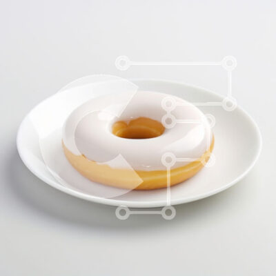 Intra Συλλεκτικό Ξύλινο Παζλ Plywood  4mm - Γυαλισμένο ντόνατ σε λευκό πιάτο Σε Ξύλινο Κουτί - Διαστάσεις: 10x10 cm – 25 κομμάτια - Image 1