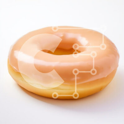 Intra Συλλεκτικό Ξύλινο Παζλ Plywood  4mm - Γυαλισμένο ντόνατ σε άσπρο φόντο Σε Ξύλινο Κουτί - Διαστάσεις: 10x10 cm – 25 κομμάτια - Image 1