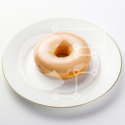 Intra Συλλεκτικό Ξύλινο Παζλ Plywood  4mm - Γυαλισμένο ντόνατ σε κομψό πιάτο Σε Ξύλινο Κουτί - Διαστάσεις: 10x10 cm – 25 κομμάτια - Image 1