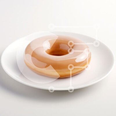 Intra Συλλεκτικό Ξύλινο Παζλ Plywood  4mm - Γυαλισμένο ντόνατ σε λευκό πιάτο Σε Ξύλινο Κουτί - Διαστάσεις: 10x10 cm – 25 κομμάτια - Image 1