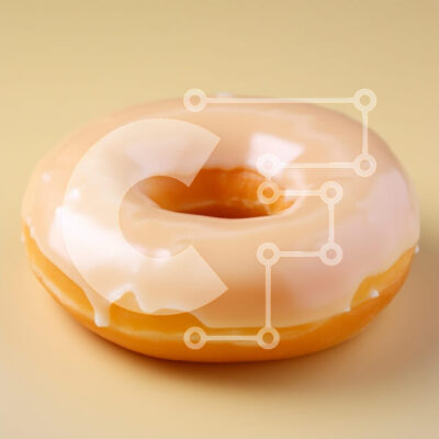 Intra Συλλεκτικό Ξύλινο Παζλ Plywood  4mm - Γυαλισμένο ντόνατ σε κίτρινο φόντο Σε Ξύλινο Κουτί - Διαστάσεις: 10x10 cm – 25 κομμάτια - Image 1