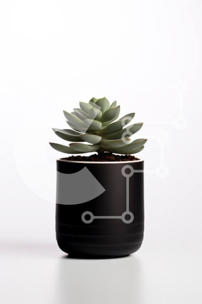 Intra Συλλεκτικό Ξύλινο Παζλ Plywood  4mm - Παχύφυτο σε μαύρη γλάστρα Σε Ξύλινο Κουτί - Διαστάσεις: 10x10 cm – 25 κομμάτια