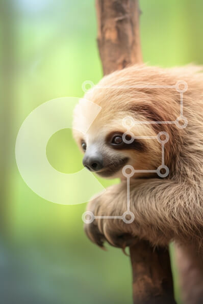 Intra Συλλεκτικό Ξύλινο Παζλ Plywood  4mm - Κοντινό πλάνο ενός νωθρού σε ένα κλαδί δέντρου Σε Ξύλινο Κουτί - Διαστάσεις: 10x10 cm – 25 κομμάτια