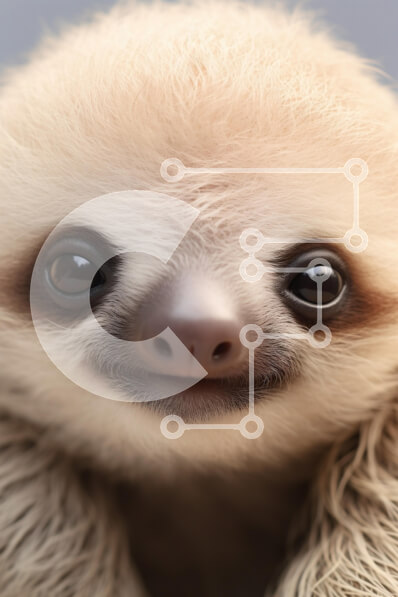 Intra Συλλεκτικό Ξύλινο Παζλ Plywood  4mm - Κοντινό πλάνο μιας χαμογελαστής νωθρότητας Σε Ξύλινο Κουτί - Διαστάσεις: 10x10 cm – 25 κομμάτια