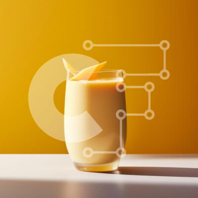 Intra Συλλεκτικό Ξύλινο Παζλ Plywood 4mm - Smoothie Mango με κίτρινο φόντο Σε Ξύλινο Κουτί - Διαστάσεις: 10x10 cm – 25 κομμάτια - Image 1