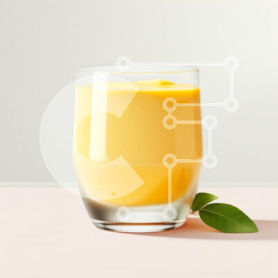 Intra Συλλεκτικό Ξύλινο Παζλ Plywood  4mm - Κρεμώδες κίτρινο ρόφημα σε ποτήρι Σε Ξύλινο Κουτί - Διαστάσεις: 10x10 cm – 25 κομμάτια - Image 1