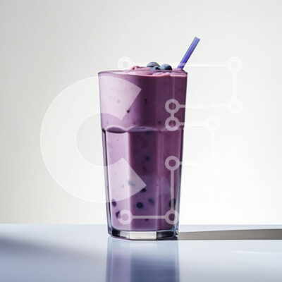 Intra Συλλεκτικό Ξύλινο Παζλ Plywood 4mm - Μωβ Smoothie σε ψηλό ποτήρι Σε Ξύλινο Κουτί - Διαστάσεις: 10x10 cm – 25 κομμάτια - Image 1