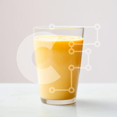 Intra Συλλεκτικό Ξύλινο Παζλ Plywood  4mm - Κρεμώδες κίτρινο Smoothie σε διαφανές ποτήρι Σε Ξύλινο Κουτί - Διαστάσεις: 10x10 cm – 25 κομμάτια - Image 1