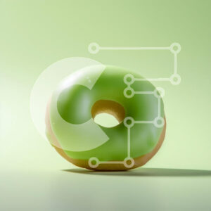 Intra Συλλεκτικό Ξύλινο Παζλ Plywood  4mm - Πράσινο παγωμένο ντόνατ σε πράσινο φόντο Σε Ξύλινο Κουτί - Διαστάσεις: 10x10 cm – 25 κομμάτια