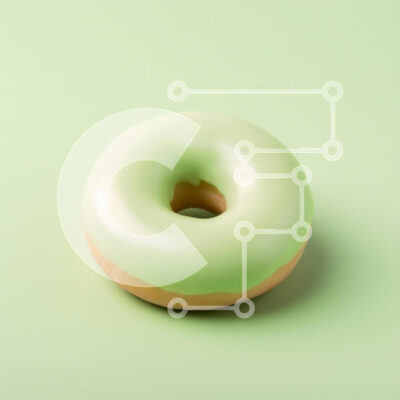 Intra Συλλεκτικό Ξύλινο Παζλ Plywood  4mm - Νόστιμο πράσινο παγωμένο ντόνατ σε πράσινο φόντο Σε Ξύλινο Κουτί - Διαστάσεις: 10x10 cm – 25 κομμάτια - Image 1