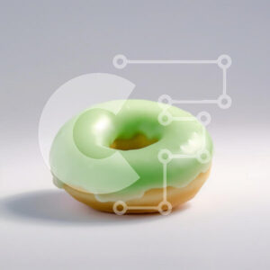 Intra Συλλεκτικό Ξύλινο Παζλ Plywood  4mm - Νόστιμο πράσινο παγωμένο ντόνατ Σε Ξύλινο Κουτί - Διαστάσεις: 10x10 cm – 25 κομμάτια