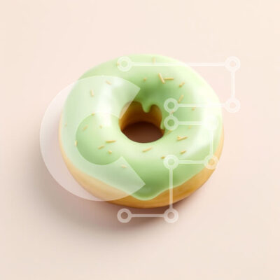 Intra Συλλεκτικό Ξύλινο Παζλ Plywood  4mm - Νόστιμο πράσινο παγωμένο ντόνατ Σε Ξύλινο Κουτί - Διαστάσεις: 10x10 cm – 25 κομμάτια - Image 1