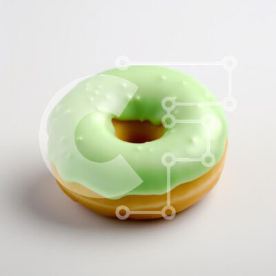 Intra Συλλεκτικό Ξύλινο Παζλ Plywood 4mm - Πράσινο παγωμένο ντόνατ Σε Ξύλινο Κουτί - Διαστάσεις: 10x10 cm – 25 κομμάτια - Image 1