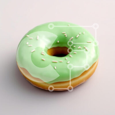 Intra Συλλεκτικό Ξύλινο Παζλ Plywood 4mm - Πράσινο παγωμένο ντόνατ με ψεκασμούς Σε Ξύλινο Κουτί - Διαστάσεις: 10x10 cm – 25 κομμάτια - Image 1