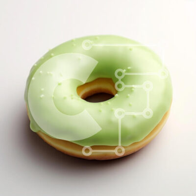 Intra Συλλεκτικό Ξύλινο Παζλ Plywood 4mm - Πράσινο παγωμένο ντόνατ σε άσπρο φόντο Σε Ξύλινο Κουτί - Διαστάσεις: 10x10 cm – 25 κομμάτια - Image 1