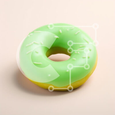 Intra Συλλεκτικό Ξύλινο Παζλ Plywood  4mm - Ζωντανό πράσινο παγωμένο ντόνατ Σε Ξύλινο Κουτί - Διαστάσεις: 10x10 cm – 25 κομμάτια - Image 1