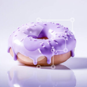 Intra Συλλεκτικό Ξύλινο Παζλ Plywood  4mm - Μωβ Icing Donut Σε Ξύλινο Κουτί - Διαστάσεις: 10x10 cm – 25 κομμάτια