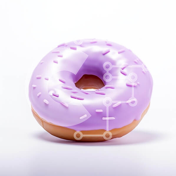 Intra Συλλεκτικό Ξύλινο Παζλ Plywood  4mm - Μωβ παγωμένο ντόνατ με πασπαλίσματα Σε Ξύλινο Κουτί - Διαστάσεις: 10x10 cm – 25 κομμάτια