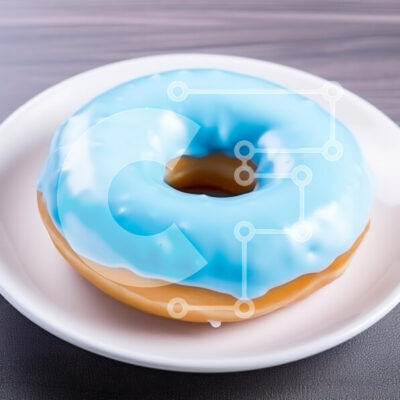 Intra Συλλεκτικό Ξύλινο Παζλ Plywood  4mm - Μπλε παγωμένο ντόνατ σε λευκό πιάτο Σε Ξύλινο Κουτί - Διαστάσεις: 10x10 cm – 25 κομμάτια - Image 1