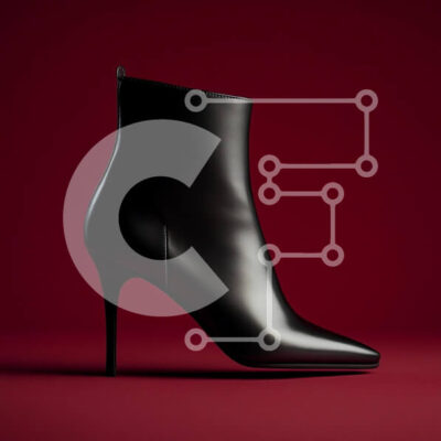 Intra Συλλεκτικό Ξύλινο Παζλ Plywood 4mm - Κομψό μαύρο ψηλοτάκουνο μποτάκι Σε Ξύλινο Κουτί - Διαστάσεις: 10x10 cm – 25 κομμάτια - Image 1