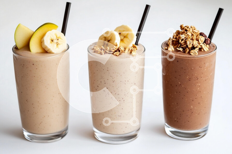 Intra Συλλεκτικό Ξύλινο Παζλ Plywood  4mm - Τρία Smoothies με Γαρνιτούρες Σε Ξύλινο Κουτί - Διαστάσεις: 10x10 cm – 25 κομμάτια - Image 1