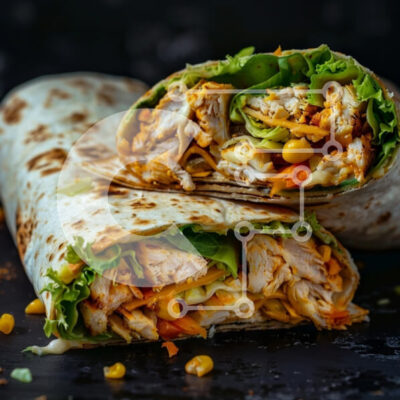 Intra Συλλεκτικό Ξύλινο Παζλ Plywood 4mm - Νόστιμο περιτύλιγμα κοτόπουλου Σε Ξύλινο Κουτί - Διαστάσεις: 10x10 cm – 25 κομμάτια - Image 1