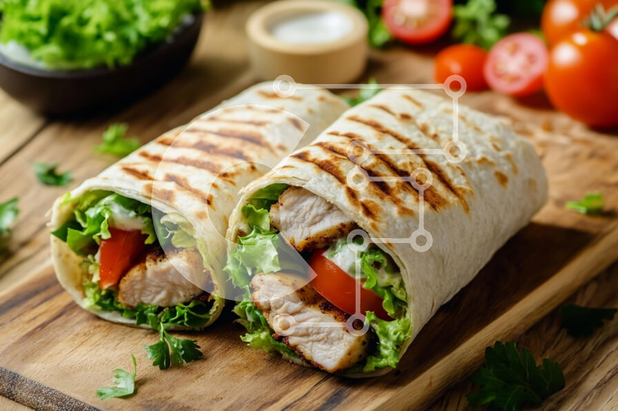 Intra Συλλεκτικό Ξύλινο Παζλ Plywood  4mm - Τυλίγματα κοτόπουλου στη σχάρα σε ξύλινη σανίδα κοπής Σε Ξύλινο Κουτί - Διαστάσεις: 10x10 cm – 25 κομμάτια