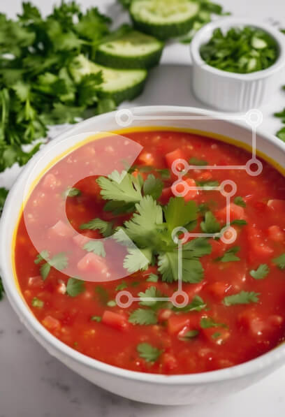 Intra Συλλεκτικό Ξύλινο Παζλ Plywood  4mm - Σούπα φρέσκιας ντομάτας με κόλιανδρο Σε Ξύλινο Κουτί - Διαστάσεις: 10x10 cm – 25 κομμάτια