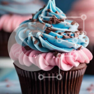 Intra Συλλεκτικό Ξύλινο Παζλ Plywood  4mm - Πολύχρωμο Cupcake με μπλε και ροζ πάγωμα Σε Ξύλινο Κουτί - Διαστάσεις: 10x10 cm – 25 κομμάτια