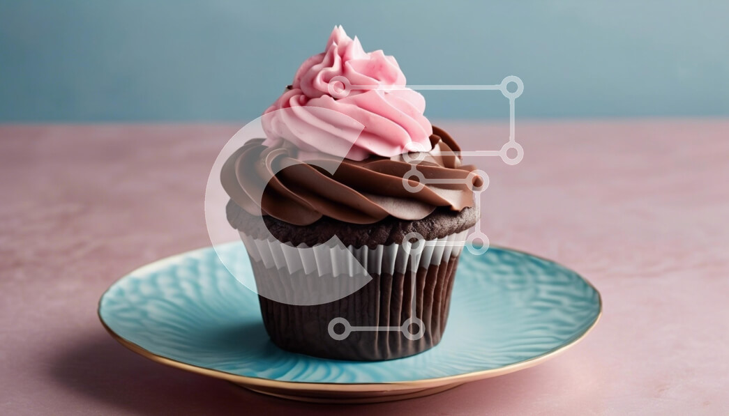 Intra Συλλεκτικό Ξύλινο Παζλ Plywood  4mm - Λαχταριστό Cupcake με ροζ και σοκολατένιο πάγωμα Σε Ξύλινο Κουτί - Διαστάσεις: 10x10 cm – 25 κομμάτια