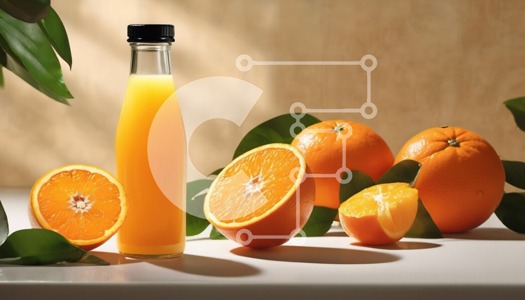 Intra Συλλεκτικό Ξύλινο Παζλ Plywood  4mm - Φρέσκος χυμός πορτοκαλιού και πορτοκάλια Σε Ξύλινο Κουτί - Διαστάσεις: 10x10 cm – 25 κομμάτια