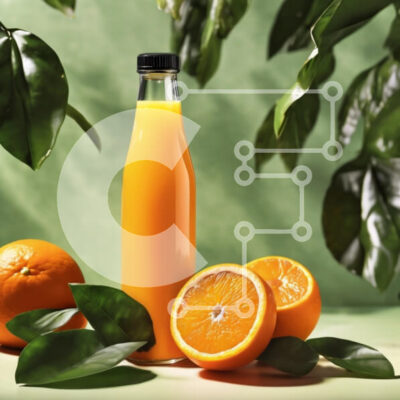 Intra Συλλεκτικό Ξύλινο Παζλ Plywood  4mm - Φρέσκος χυμός πορτοκαλιού με πορτοκάλια και φύλλα Σε Ξύλινο Κουτί - Διαστάσεις: 10x10 cm – 25 κομμάτια - Image 1