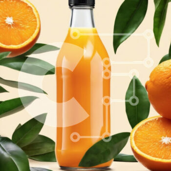 Intra Συλλεκτικό Ξύλινο Παζλ Plywood  4mm - Φρέσκος χυμός πορτοκαλιού με πορτοκάλια και φύλλα Σε Ξύλινο Κουτί - Διαστάσεις: 10x10 cm – 25 κομμάτια - Image 1