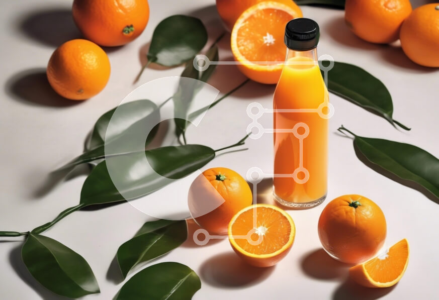 Intra Συλλεκτικό Ξύλινο Παζλ Plywood  4mm - Φρέσκα πορτοκάλια και χυμός πορτοκαλιού Σε Ξύλινο Κουτί - Διαστάσεις: 10x10 cm – 25 κομμάτια