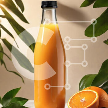 Intra Συλλεκτικό Ξύλινο Παζλ Plywood  4mm - Φρέσκος χυμός πορτοκαλιού σε γυάλινο μπουκάλι με πορτοκάλια Σε Ξύλινο Κουτί - Διαστάσεις: 10x10 cm – 25 κομμάτια - Image 1