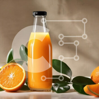 Intra Συλλεκτικό Ξύλινο Παζλ Plywood  4mm - Φρέσκος χυμός πορτοκαλιού με πορτοκάλια και φύλλα Σε Ξύλινο Κουτί - Διαστάσεις: 10x10 cm – 25 κομμάτια - Image 1