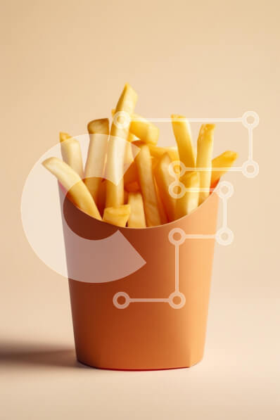 Intra Συλλεκτικό Ξύλινο Παζλ Plywood  4mm - Πατάτες τηγανιτές σε δοχείο Σε Ξύλινο Κουτί - Διαστάσεις: 10x10 cm – 25 κομμάτια