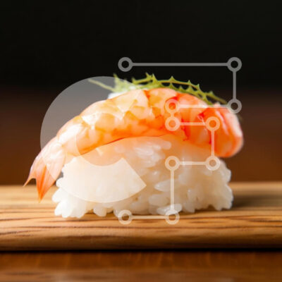 Intra Συλλεκτικό Ξύλινο Παζλ Plywood  4mm - Σούσι με φρέσκες γαρίδες Nigiri Σε Ξύλινο Κουτί - Διαστάσεις: 10x10 cm – 25 κομμάτια - Image 1