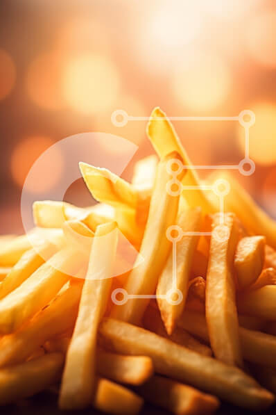 Intra Συλλεκτικό Ξύλινο Παζλ Plywood  4mm - Κοντινό πλάνο με τραγανές τηγανιτές πατάτες Σε Ξύλινο Κουτί - Διαστάσεις: 10x10 cm – 25 κομμάτια