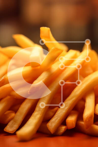 Intra Συλλεκτικό Ξύλινο Παζλ Plywood  4mm - Κοντινό πλάνο με τραγανές τηγανιτές πατάτες Σε Ξύλινο Κουτί - Διαστάσεις: 10x10 cm – 25 κομμάτια