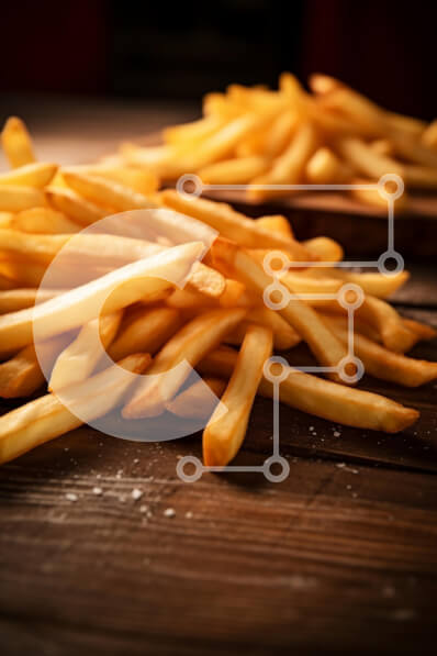 Intra Συλλεκτικό Ξύλινο Παζλ Plywood  4mm - Φρεσκομαγειρεμένες χρυσές τηγανιτές πατάτες Σε Ξύλινο Κουτί - Διαστάσεις: 10x10 cm – 25 κομμάτια