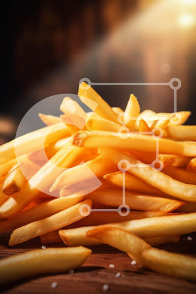 Intra Συλλεκτικό Ξύλινο Παζλ Plywood  4mm - Χρυσό σωρό τηγανιτές πατάτες Σε Ξύλινο Κουτί - Διαστάσεις: 10x10 cm – 25 κομμάτια