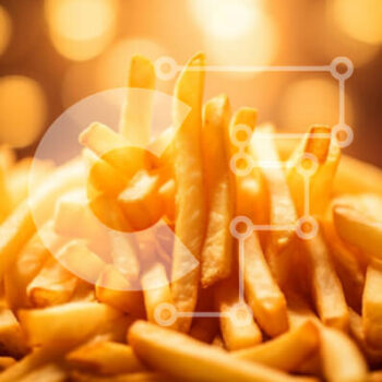 Intra Συλλεκτικό Ξύλινο Παζλ Plywood  4mm - Χρυσές τηγανιτές πατάτες με ζεστό φόντο Bokeh Σε Ξύλινο Κουτί - Διαστάσεις: 10x10 cm – 25 κομμάτια - Image 1