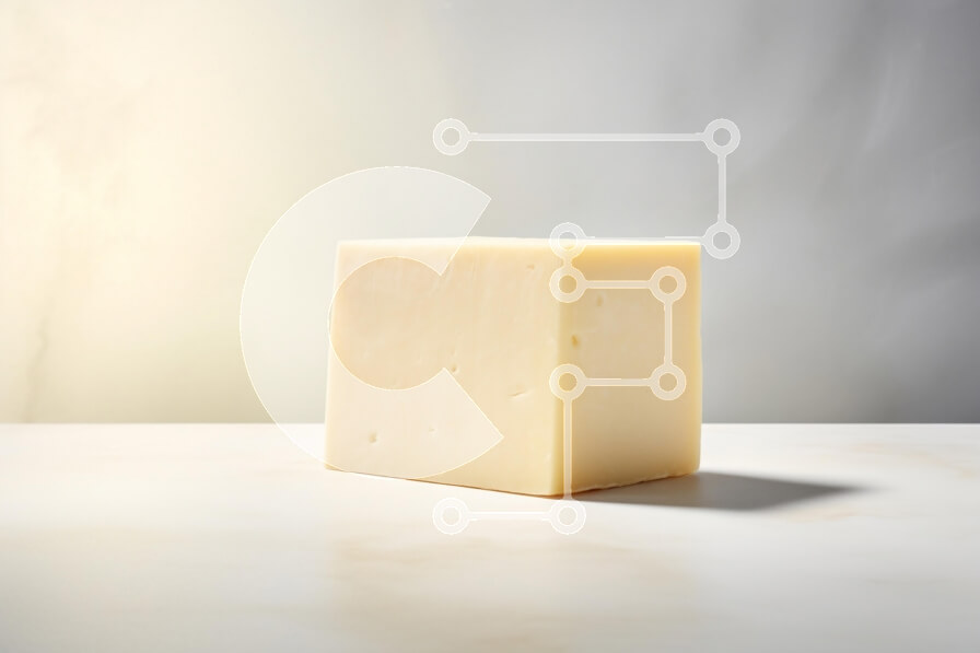 Intra Συλλεκτικό Ξύλινο Παζλ Plywood  4mm - Μπλοκ τυριού σε ανοιχτόχρωμο φόντο Σε Ξύλινο Κουτί - Διαστάσεις: 10x10 cm – 25 κομμάτια