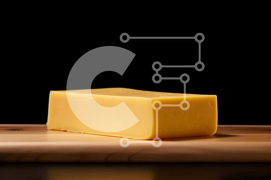 Intra Συλλεκτικό Ξύλινο Παζλ Plywood  4mm - Μπλοκ κίτρινου τυριού σε ξύλινη επιφάνεια Σε Ξύλινο Κουτί - Διαστάσεις: 10x10 cm – 25 κομμάτια