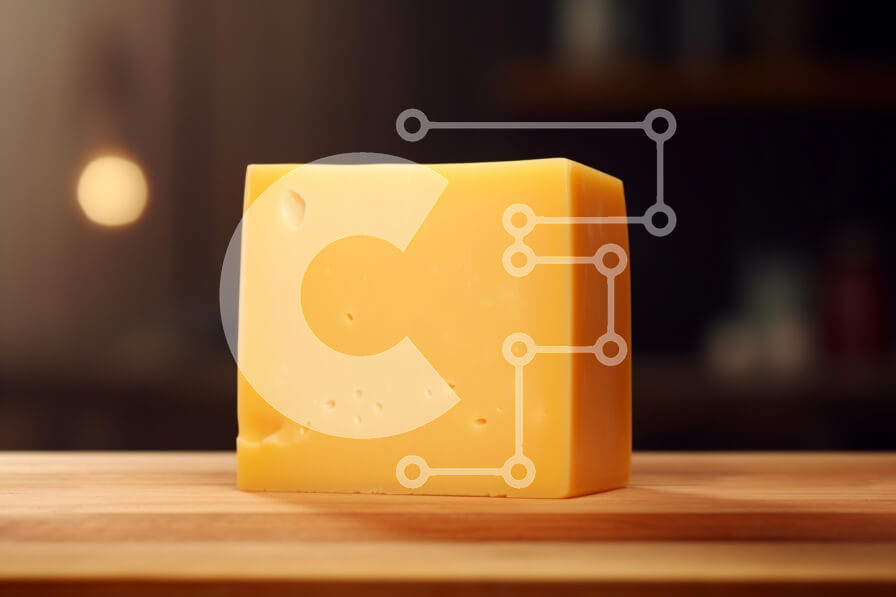 Intra Συλλεκτικό Ξύλινο Παζλ Plywood  4mm - Μπλοκ κίτρινου τυριού σε ξύλινη επιφάνεια Σε Ξύλινο Κουτί - Διαστάσεις: 10x10 cm – 25 κομμάτια