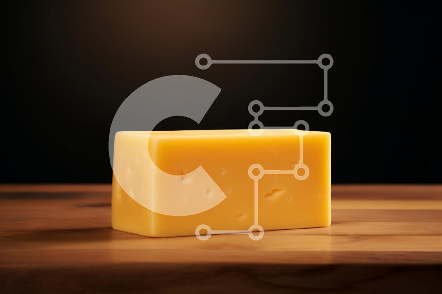 Intra Συλλεκτικό Ξύλινο Παζλ Plywood  4mm - Μπλοκ κίτρινου τυριού σε ξύλινη επιφάνεια Σε Ξύλινο Κουτί - Διαστάσεις: 10x10 cm – 25 κομμάτια