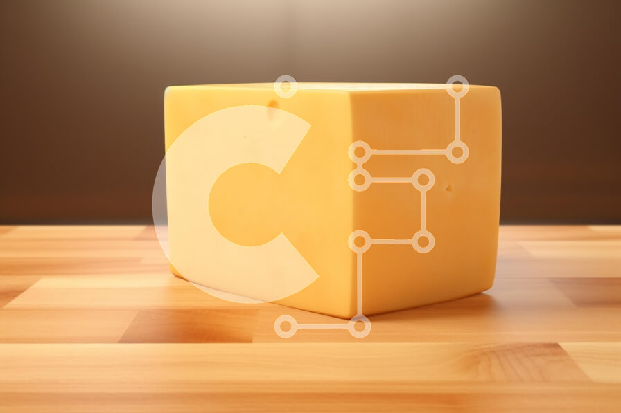 Intra Συλλεκτικό Ξύλινο Παζλ Plywood  4mm - Μπλοκ κίτρινου τυριού σε ξύλινη επιφάνεια Σε Ξύλινο Κουτί - Διαστάσεις: 10x10 cm – 25 κομμάτια