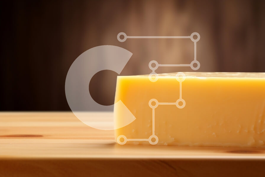 Intra Συλλεκτικό Ξύλινο Παζλ Plywood  4mm - Μπλοκ τυριού σε ξύλινη επιφάνεια Σε Ξύλινο Κουτί - Διαστάσεις: 10x10 cm – 25 κομμάτια